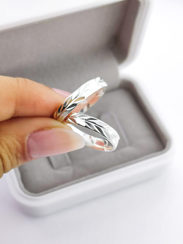 Aliança em Prata 950 de namoro ou compromisso Rússia – 4mm - Image 2