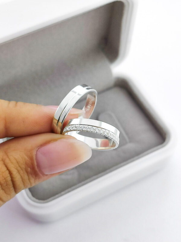 Aliança em Prata 950 de namoro ou compromisso Itália – 4mm - Image 2