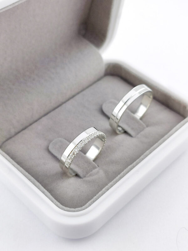 Aliança em Prata 950 de namoro ou compromisso Itália – 4mm
