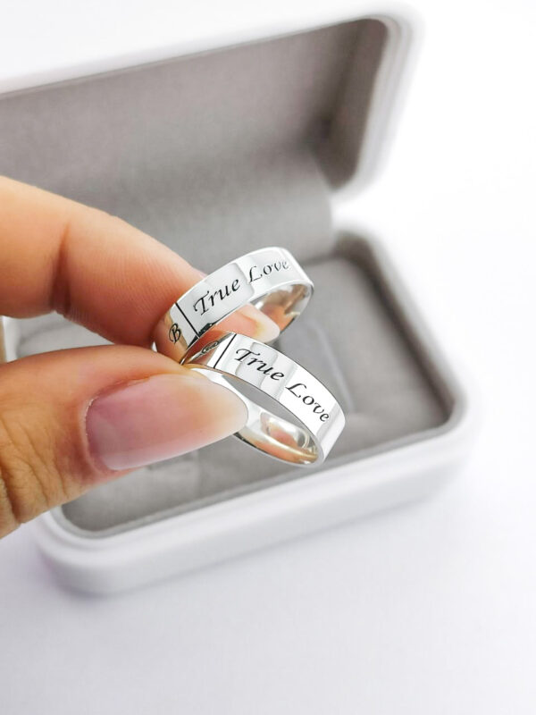 Aliança em Prata 950 de namoro ou compromisso Madri – 6mm - Image 2