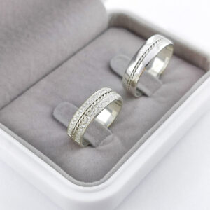 Aliança em Prata 950 de namoro ou compromisso USA - 6mm