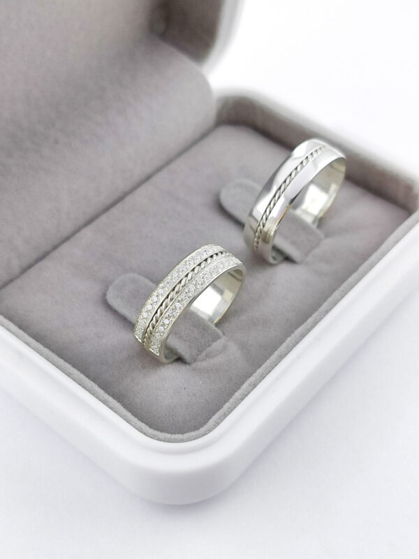 Aliança em Prata 950 de namoro ou compromisso USA - 6mm