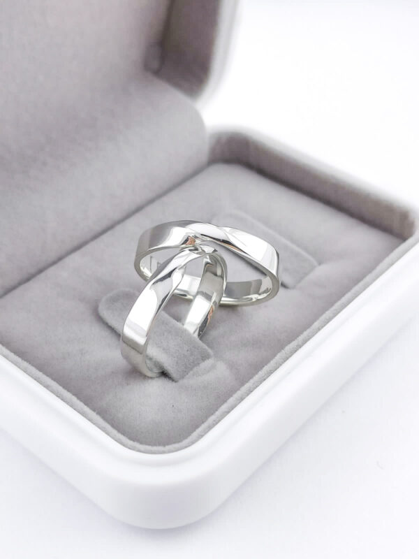 Aliança em Prata 950 de namoro ou compromisso Japão – 4mm - Image 4