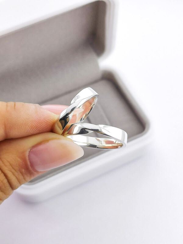 Aliança em Prata 950 de namoro ou compromisso Japão – 4mm - Image 2