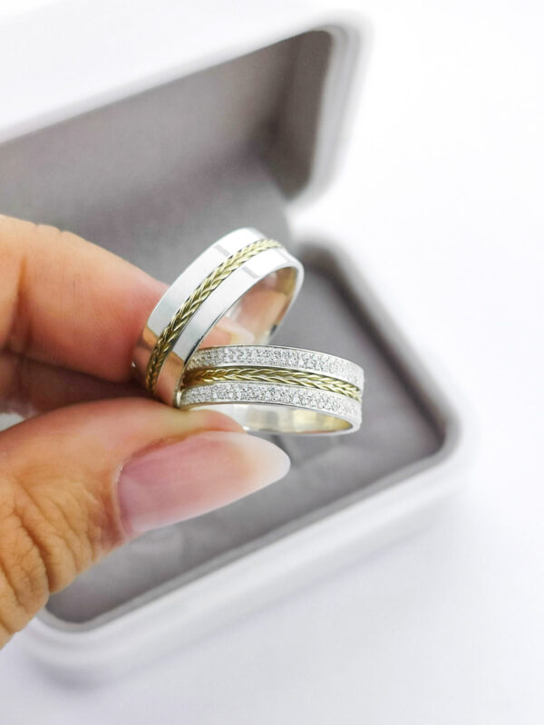 Aliança em Prata 950 de namoro ou compromisso França – 7mm - Image 2