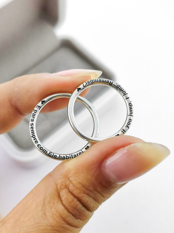 Aliança em Prata 950 de namoro ou compromisso Amsterdã – 2mm - Image 2