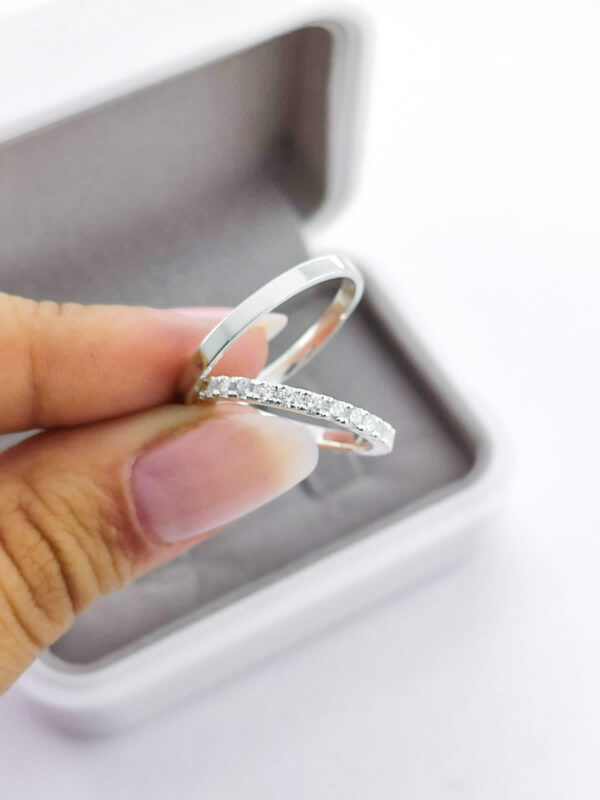 Aliança em Prata 950 de namoro ou compromisso Diamond – 2,5mm - Image 2