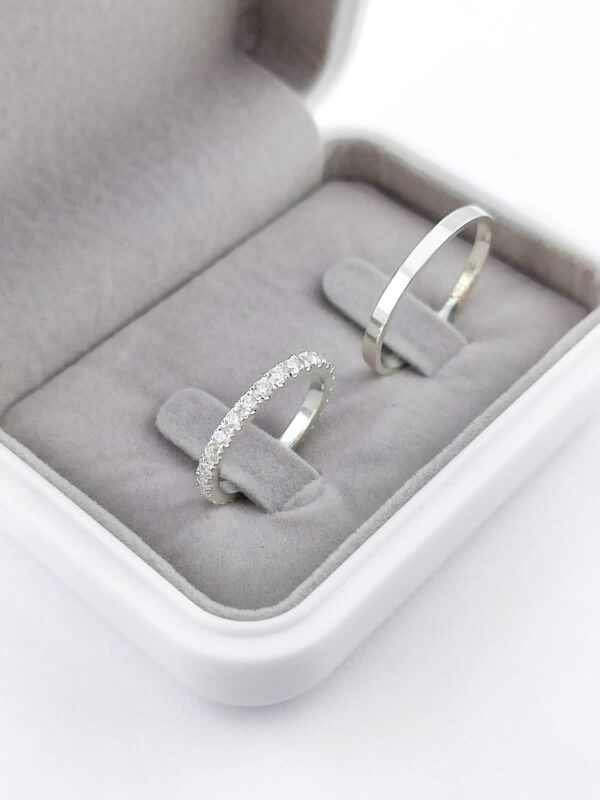 Aliança em Prata 950 de namoro ou compromisso Diamond – 2,5mm