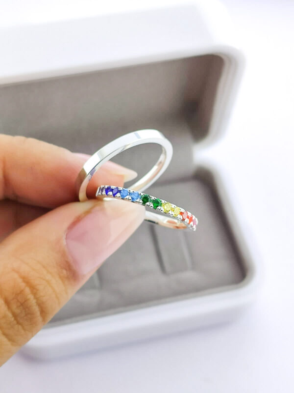 Aliança em Prata 950 de namoro ou compromisso Colors – 2,5mm - Image 2
