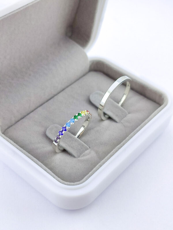 Aliança em Prata 950 de namoro ou compromisso Colors – 2,5mm