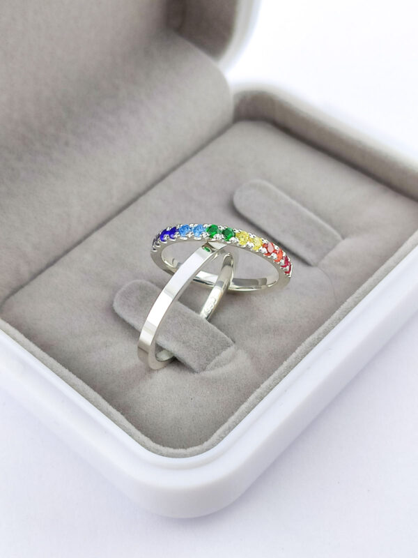 Aliança em Prata 950 de namoro ou compromisso Colors – 2,5mm - Image 3