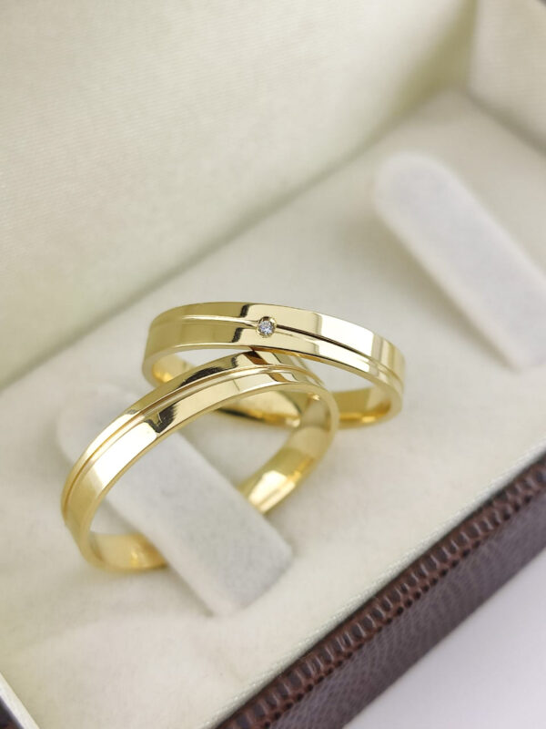 Aliança em Ouro 18k para noivado ou casamento Jasmine – 4mm - Image 2