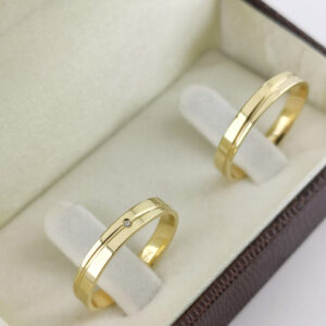 Aliança em Ouro 18k para noivado ou casamento Jasmine – 4mm
