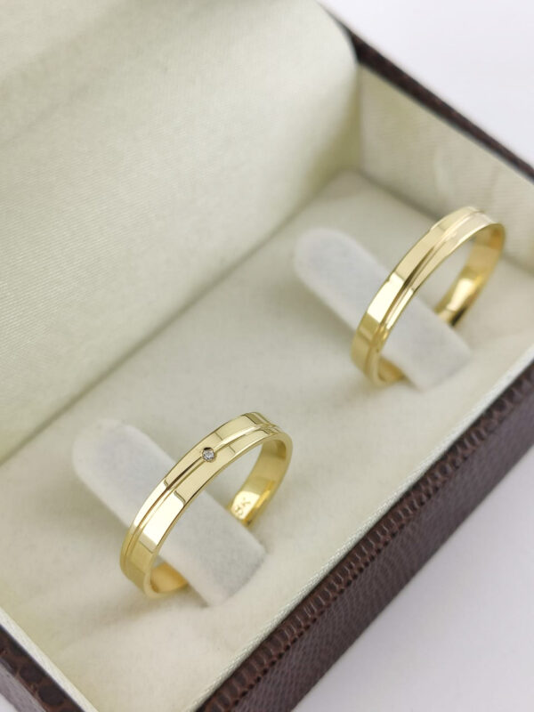 Aliança em Ouro 18k para noivado ou casamento Jasmine – 4mm