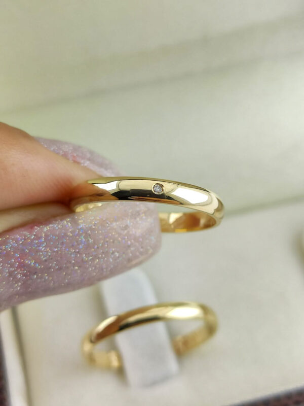 Aliança em Ouro 18k para noivado ou casamento Janaina – 3mm - Image 2