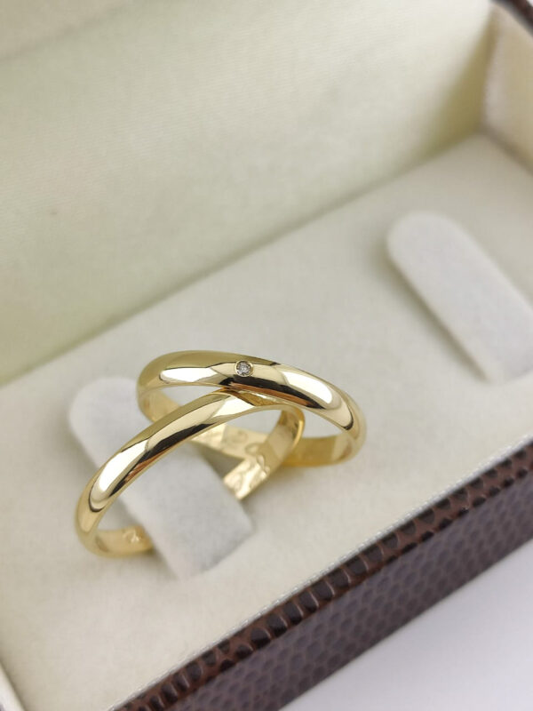 Aliança em Ouro 18k para noivado ou casamento Janaina – 3mm - Image 3