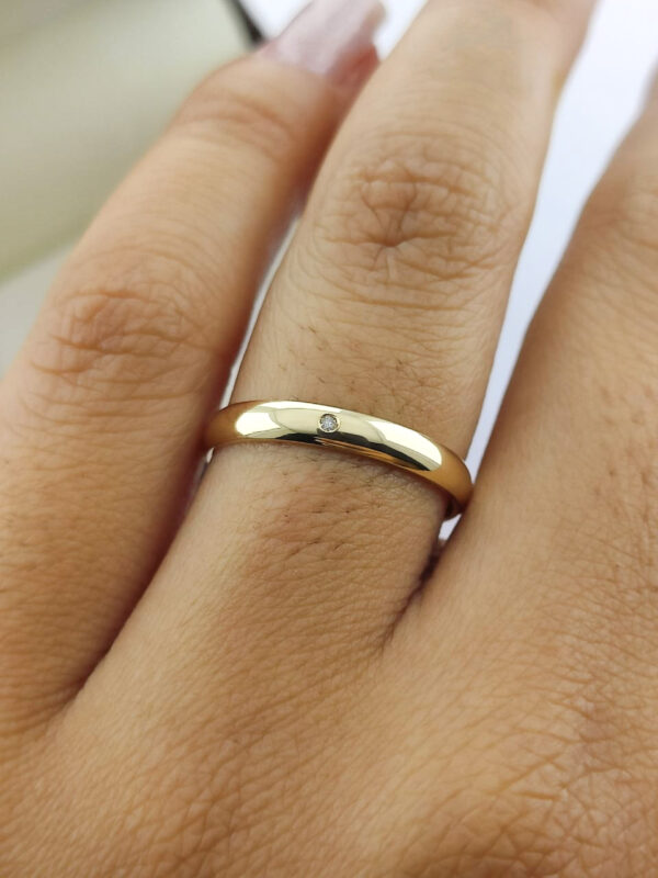 Aliança em Ouro 18k para noivado ou casamento Janaina – 3mm - Image 4