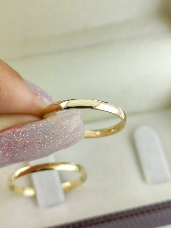 Aliança em Ouro 18k para noivado ou casamento Jamilly – 2mm - Image 3
