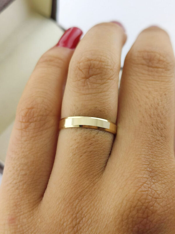 Aliança em Ouro 18k para noivado ou casamento Jade – 3mm - Image 3