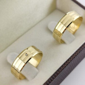 Aliança em Ouro 18k para noivado ou casamento Gisele – 8mm
