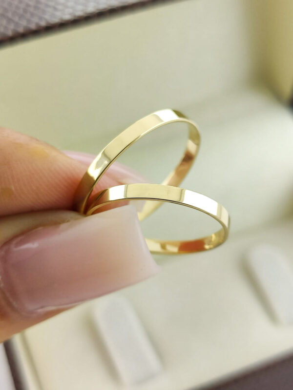Aliança em Ouro 18k para noivado ou casamento Gabriele – 2mm - Image 2