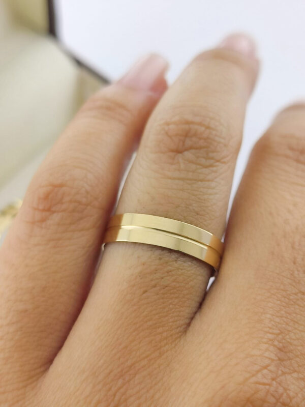 Aliança em Ouro 18k para noivado ou casamento Gabriela – 5mm - Image 3