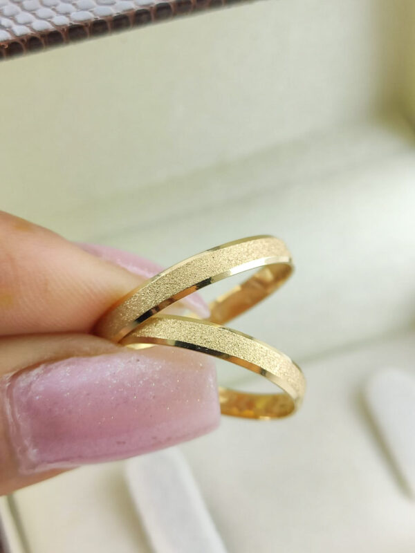 Aliança em Ouro 18k para noivado ou casamento Felicia – 3mm - Image 2