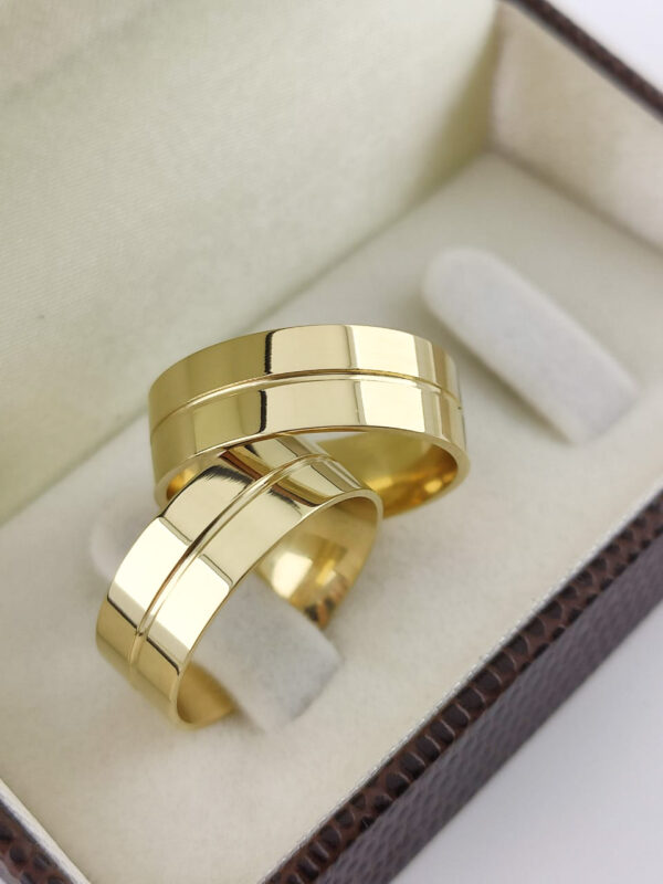 Aliança em Ouro 18k para noivado ou casamento Cristiane – 9mm - Image 3