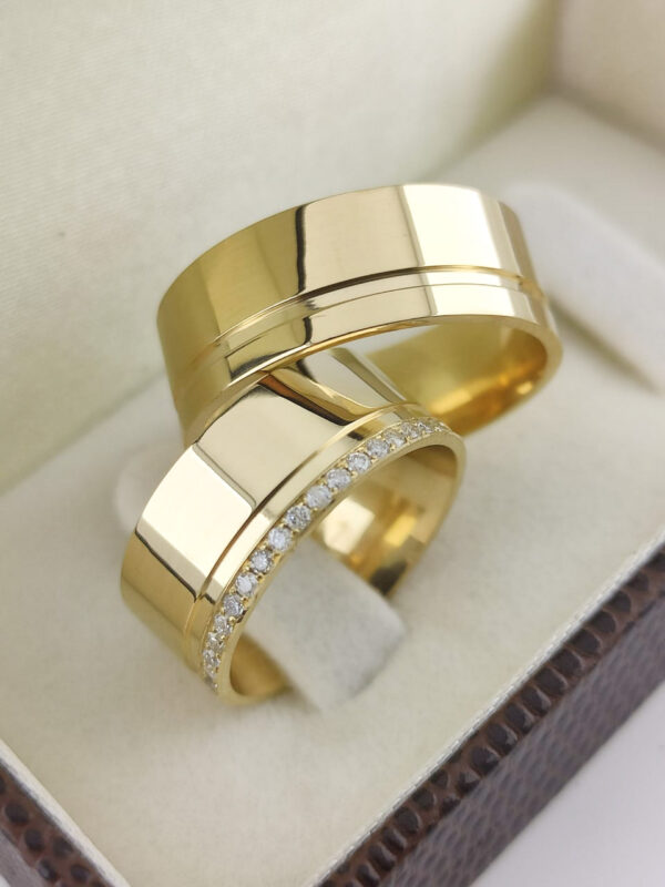 Aliança em Ouro 18k para noivado ou casamento Cristina – 10mm - Image 2