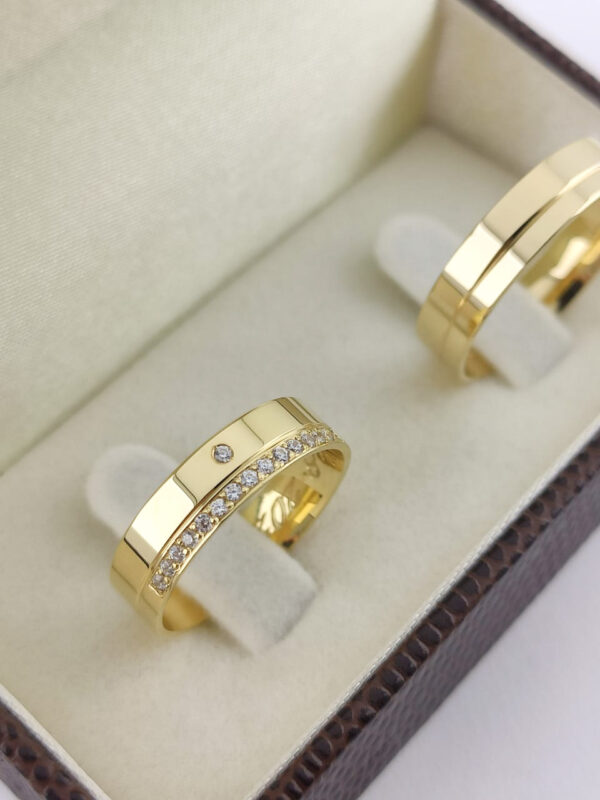 Aliança em Ouro 18k para noivado ou casamento Carla – 6mm