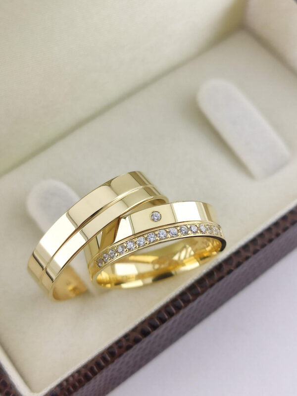 Aliança em Ouro 18k para noivado ou casamento Carla – 6mm - Image 2