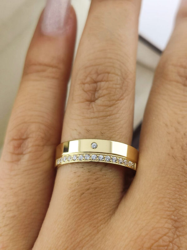 Aliança em Ouro 18k para noivado ou casamento Carla – 6mm - Image 4