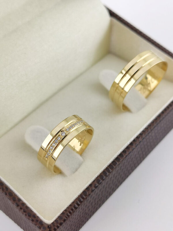 Aliança em Ouro 18k para noivado ou casamento Alessandra – 8mm