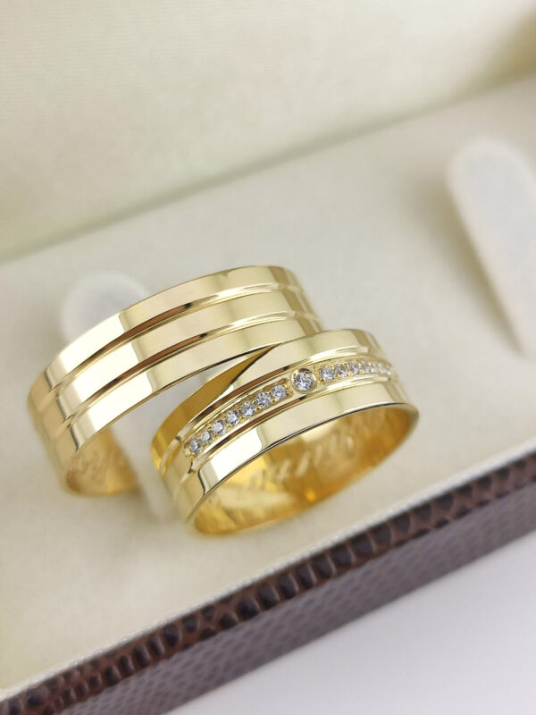 Aliança em Ouro 18k para noivado ou casamento Alessandra – 8mm - Image 2