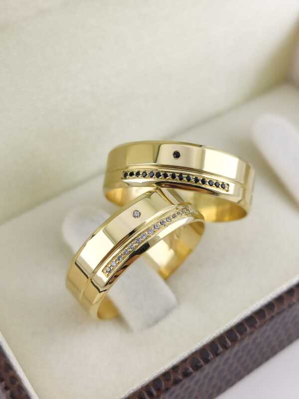 Aliança em Ouro 18k para noivado ou casamento Alana – 7mm - Image 2