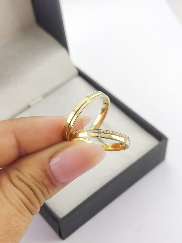 Aliança em Ouro 18k para noivado ou casamento Ágatha – 3mm - Image 2