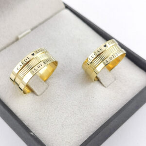 Aliança em Ouro 18k para noivado ou casamento Sandra – 8,5mm