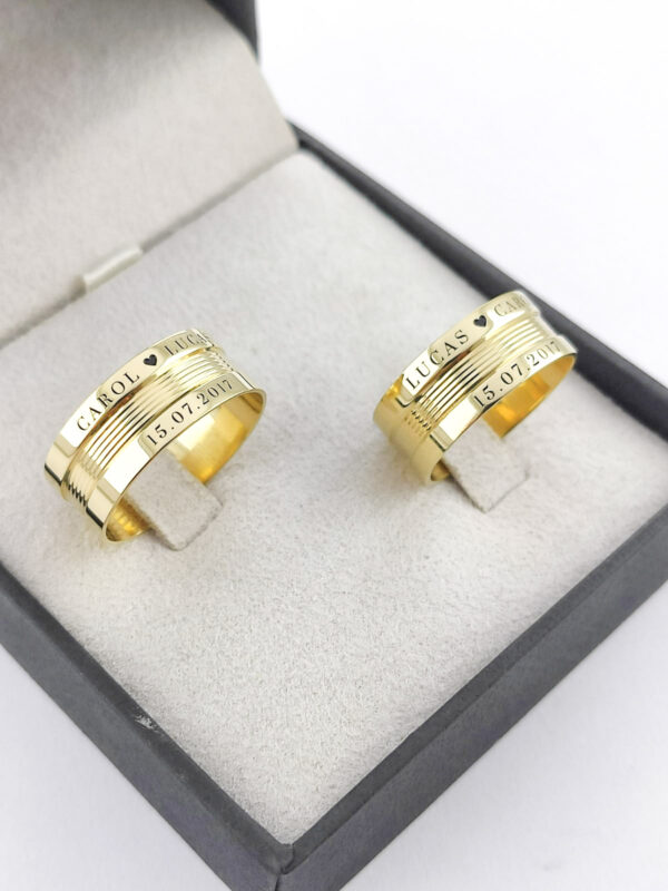 Aliança em Ouro 18k para noivado ou casamento Sandra – 8,5mm
