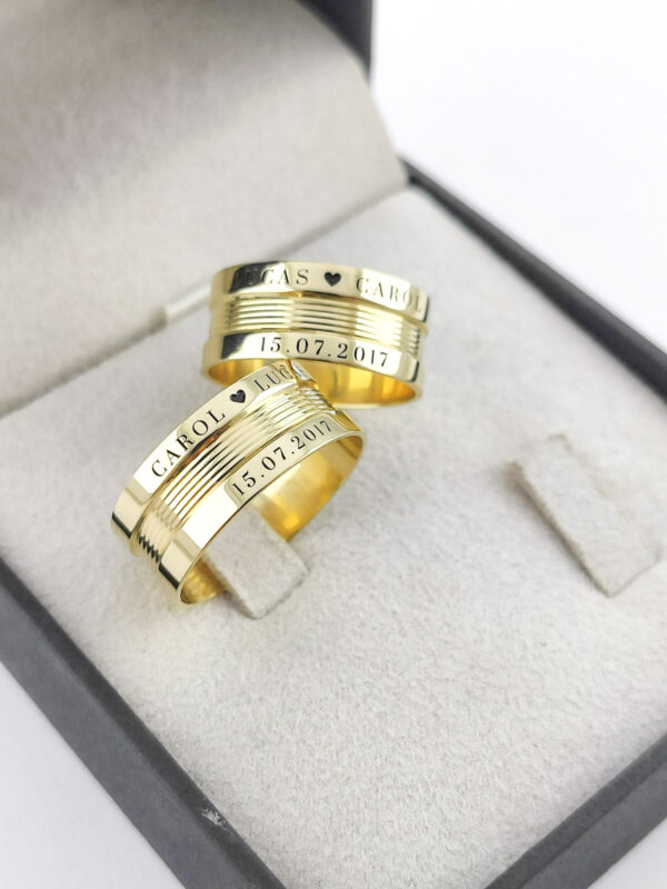 Aliança em Ouro 18k para noivado ou casamento Sandra – 8,5mm - Image 3