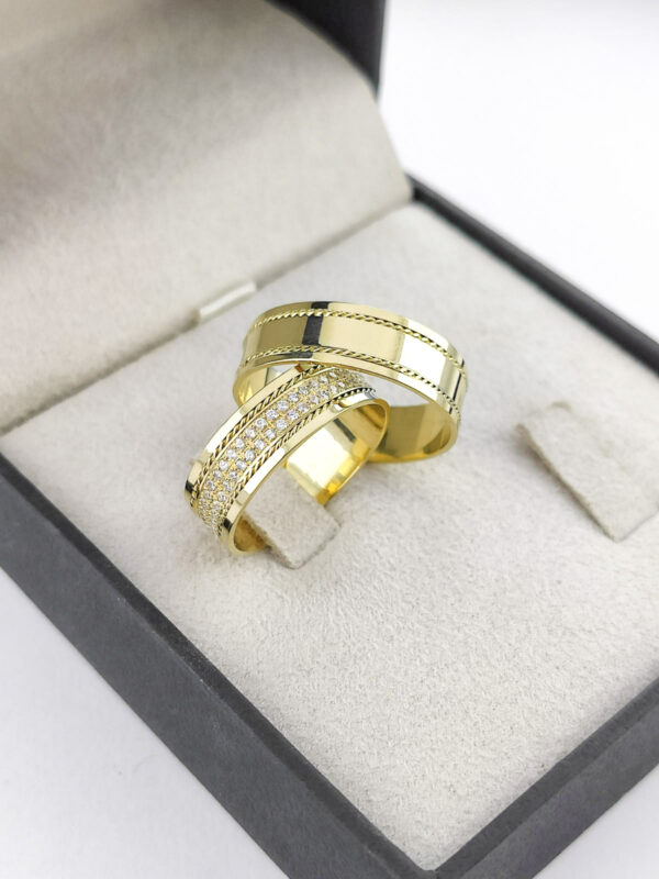 Aliança em Ouro 18k para noivado ou casamento Maju - 7mm - Image 3