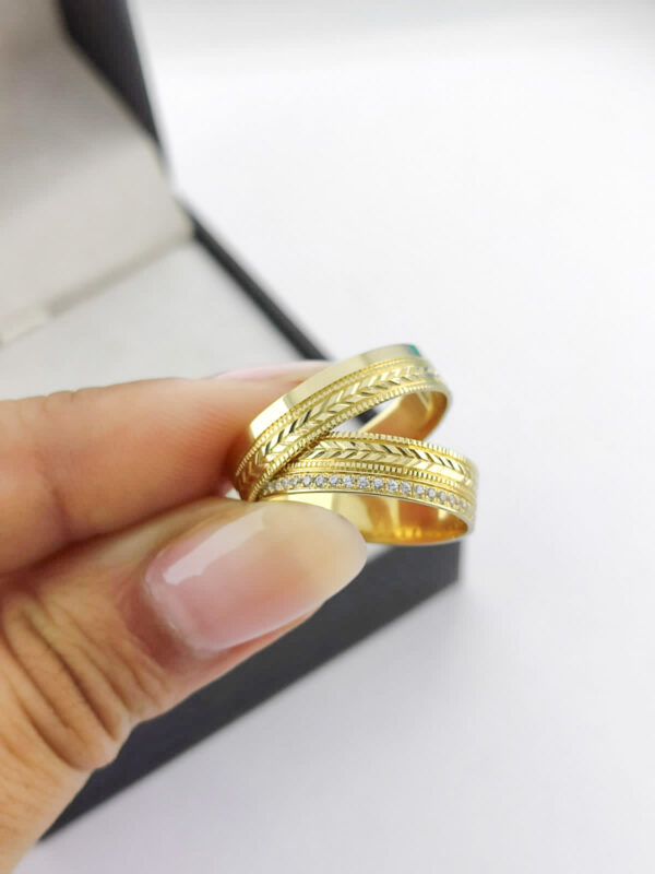 Aliança em Ouro 18k para noivado ou casamento Lurdes – 6mm - Image 3