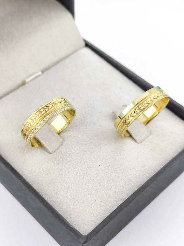 Aliança em Ouro 18k para noivado ou casamento Lurdes – 6mm