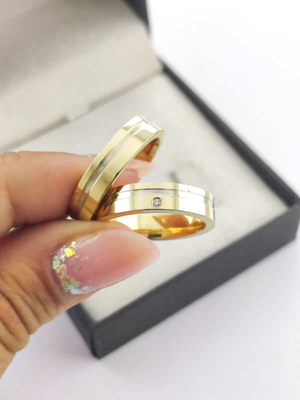 Aliança em Ouro 18k para noivado ou casamento Nanci – 5mm - Image 3