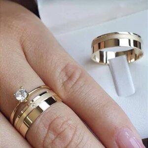 Aliança em MOEDA ANTIGA para noivado ou casamento Açucena - 8mm