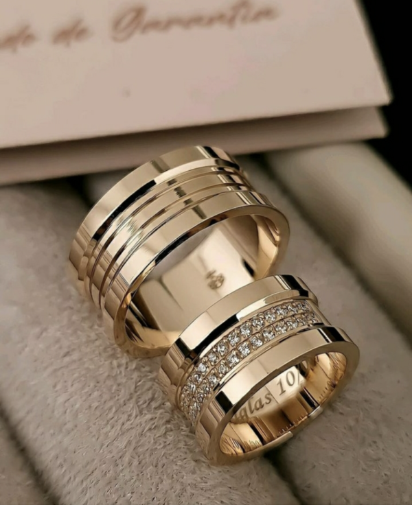 Aliança em MOEDA ANTIGA para noivado ou casamento Calêndula - 10mm