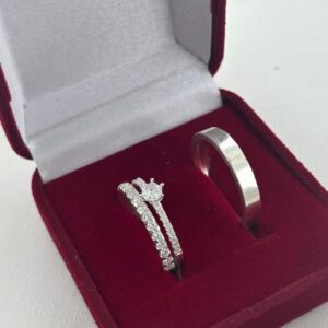 Aliança em Prata 950 de namoro ou compromisso Gérbera – 4mm