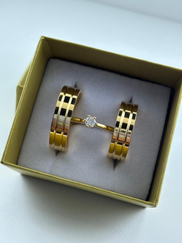 Aliança em Ouro 18k para noivado ou casamento Amarilís - 7,5mm