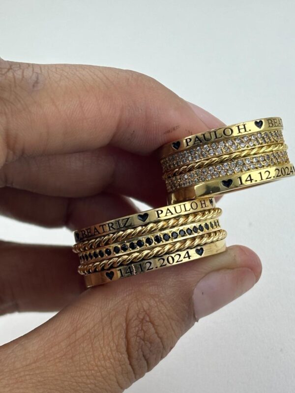 Aliança em Ouro 18k para noivado ou casamento Willow - 10mm