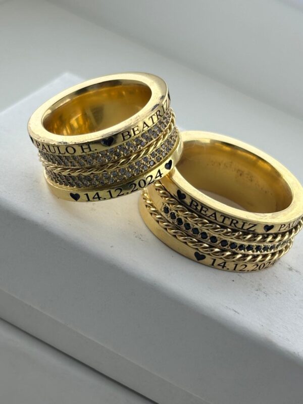 Aliança em Ouro 18k para noivado ou casamento Willow - 10mm - Image 2