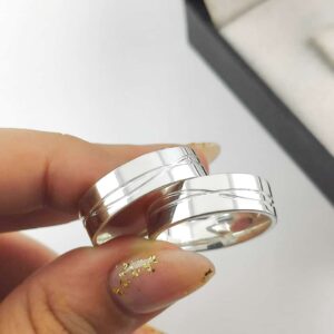 Aliança em Prata 950 de namoro ou compromisso Sugilita – 7mm